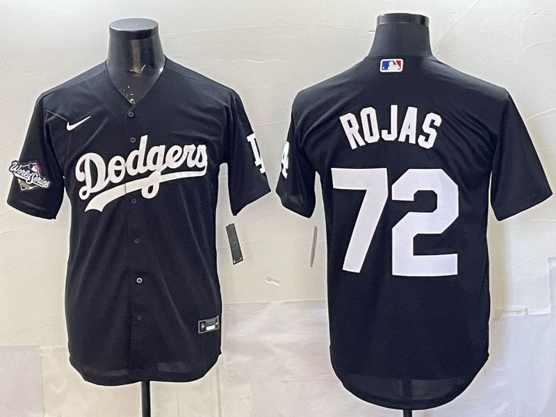 Men 2026 Nike Los Angeles Dodgers #72 Rojas Black Game MLB Jersey 05